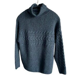 SUZY SHIER Women's Turtle Neck Stone Blue Sweater Warm, Size Large